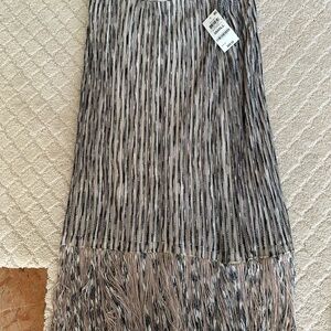 Elegant Black and Gray Fringe Skirt